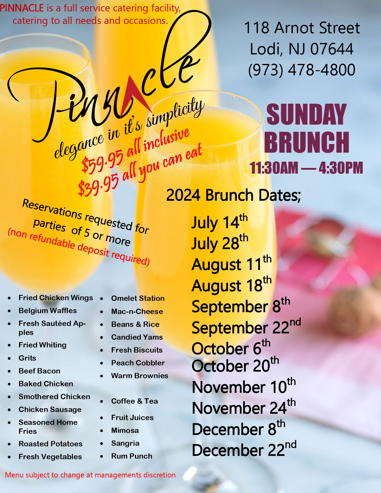 Pinnacle Sunday Brunch 