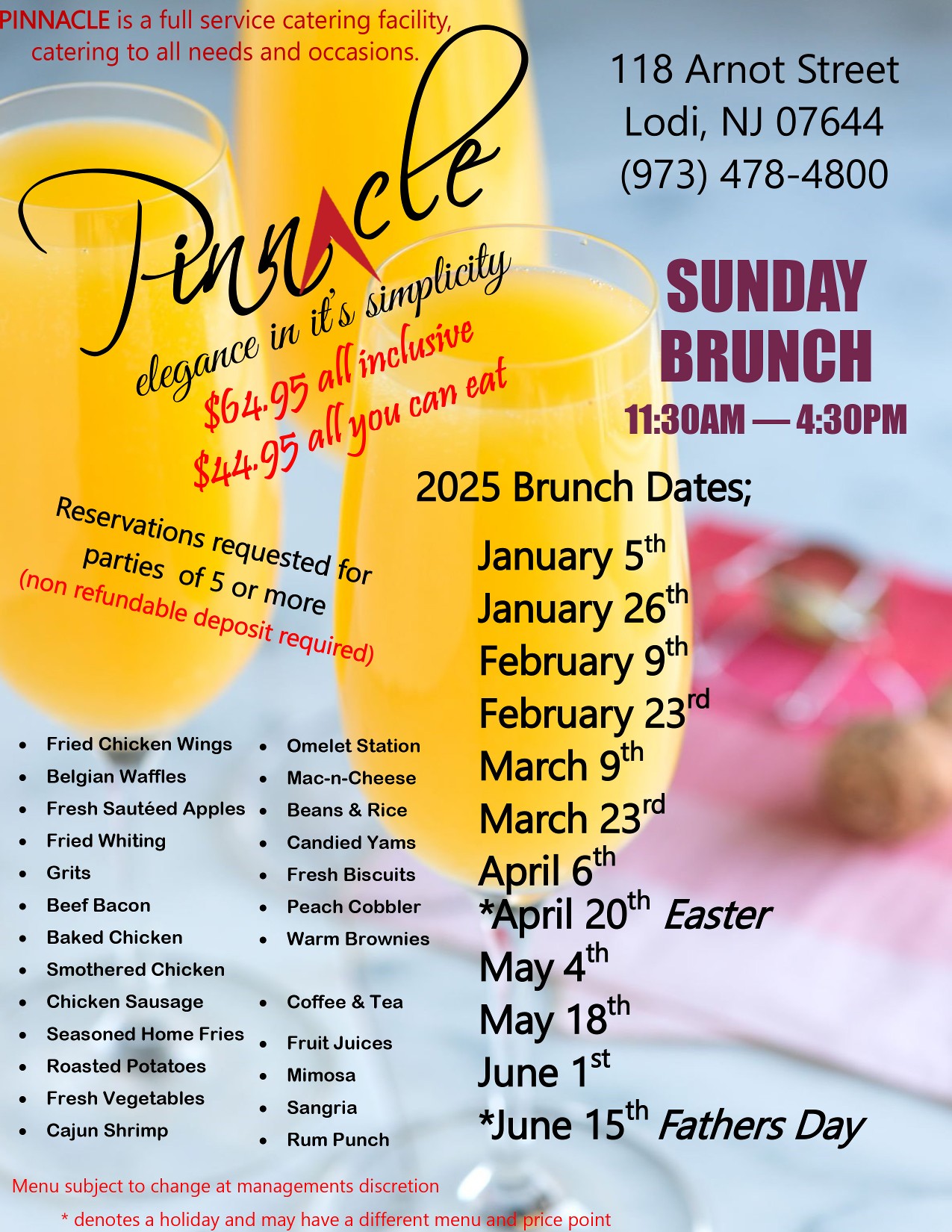 Pinnacle Sunday Brunch 